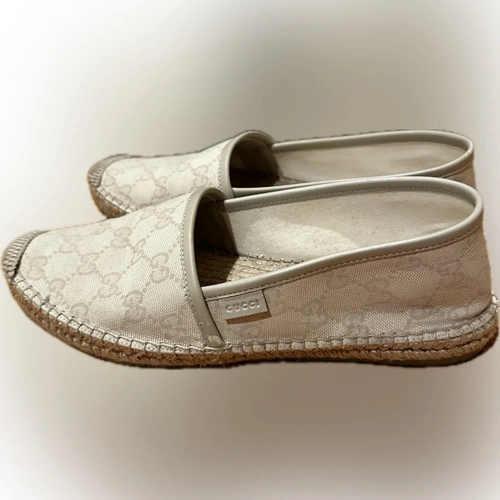 GUCCI Auth Espadrilles Beige Like New sz8